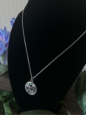 Silver Abalone Wave Pendant Necklace 🌊✨ coastal jewelry